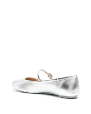 Gianvito Rossi カルラ レザー バレエフラット - シルバー - サムネイル3