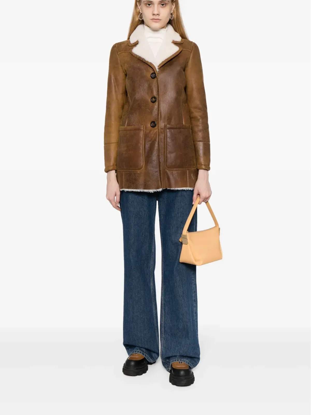 Prada ビンテージ ボタンフロント シアリングジャケット - ブラウン - 画像2
