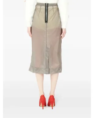 Maison Margiela インサイドアウト フォーステッチスカート - グレー - サムネイル4