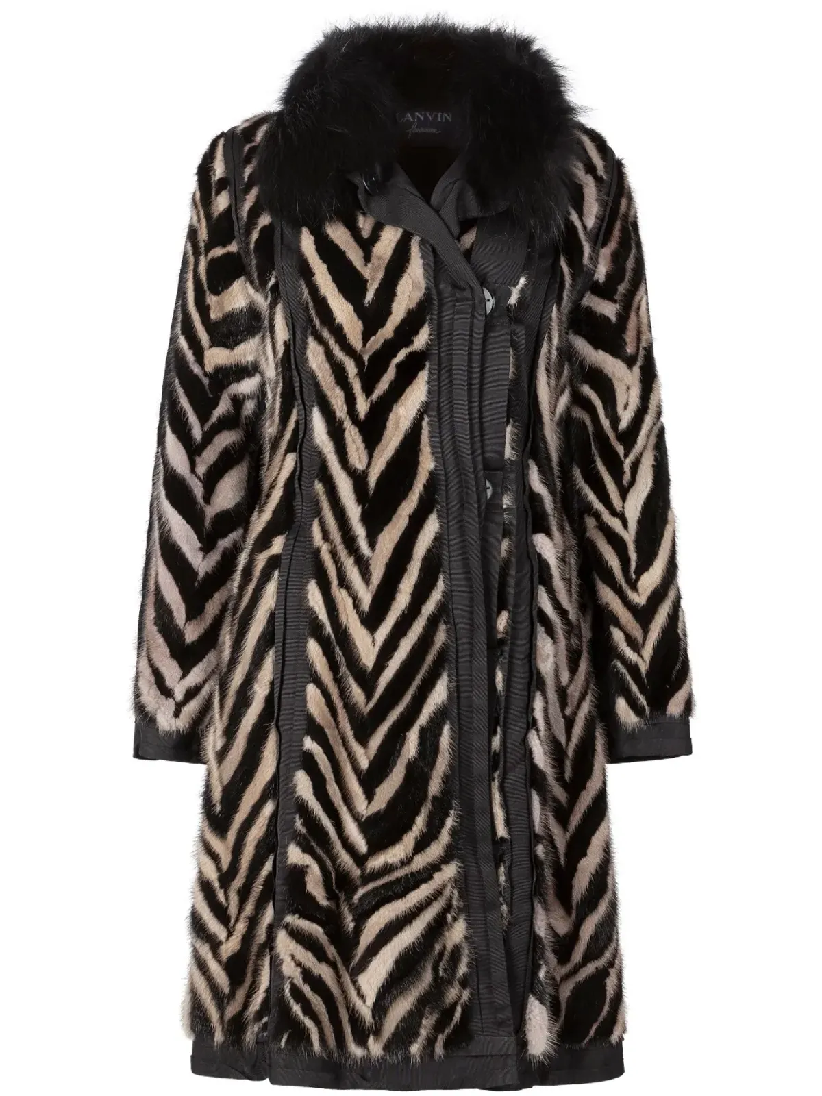 Lanvin Pre-Owned タイガープリントフェイクファーコート - 画像1