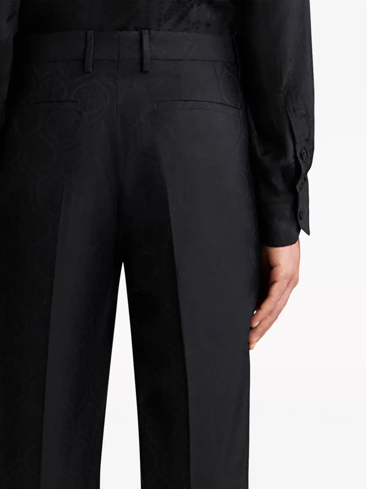 ETRO ジャカードストレートパンツ ブラック - 画像4