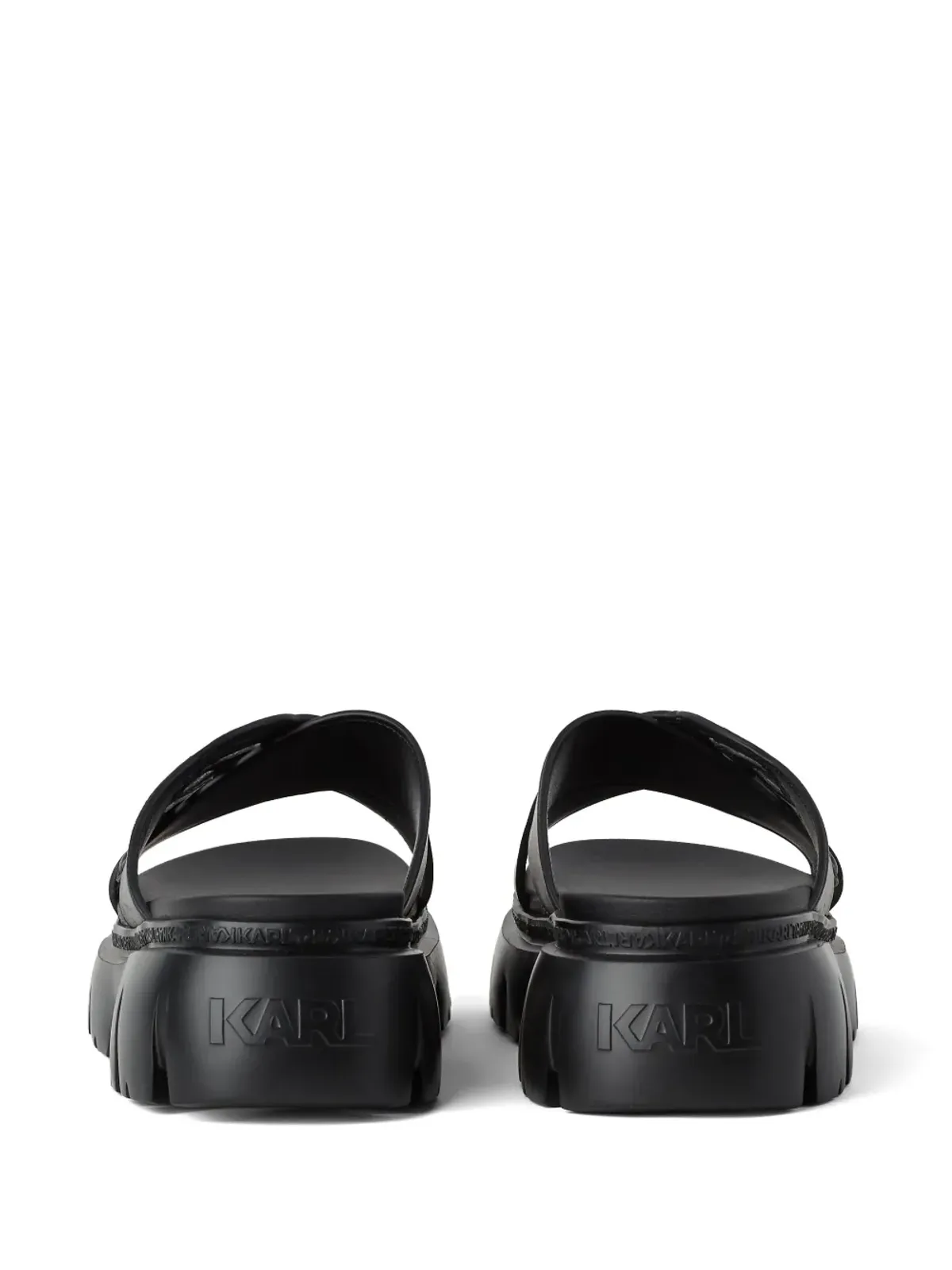 Karl Lagerfeld Ikon NFT クロストラップ レザー ミュール - ブラック - 画像3