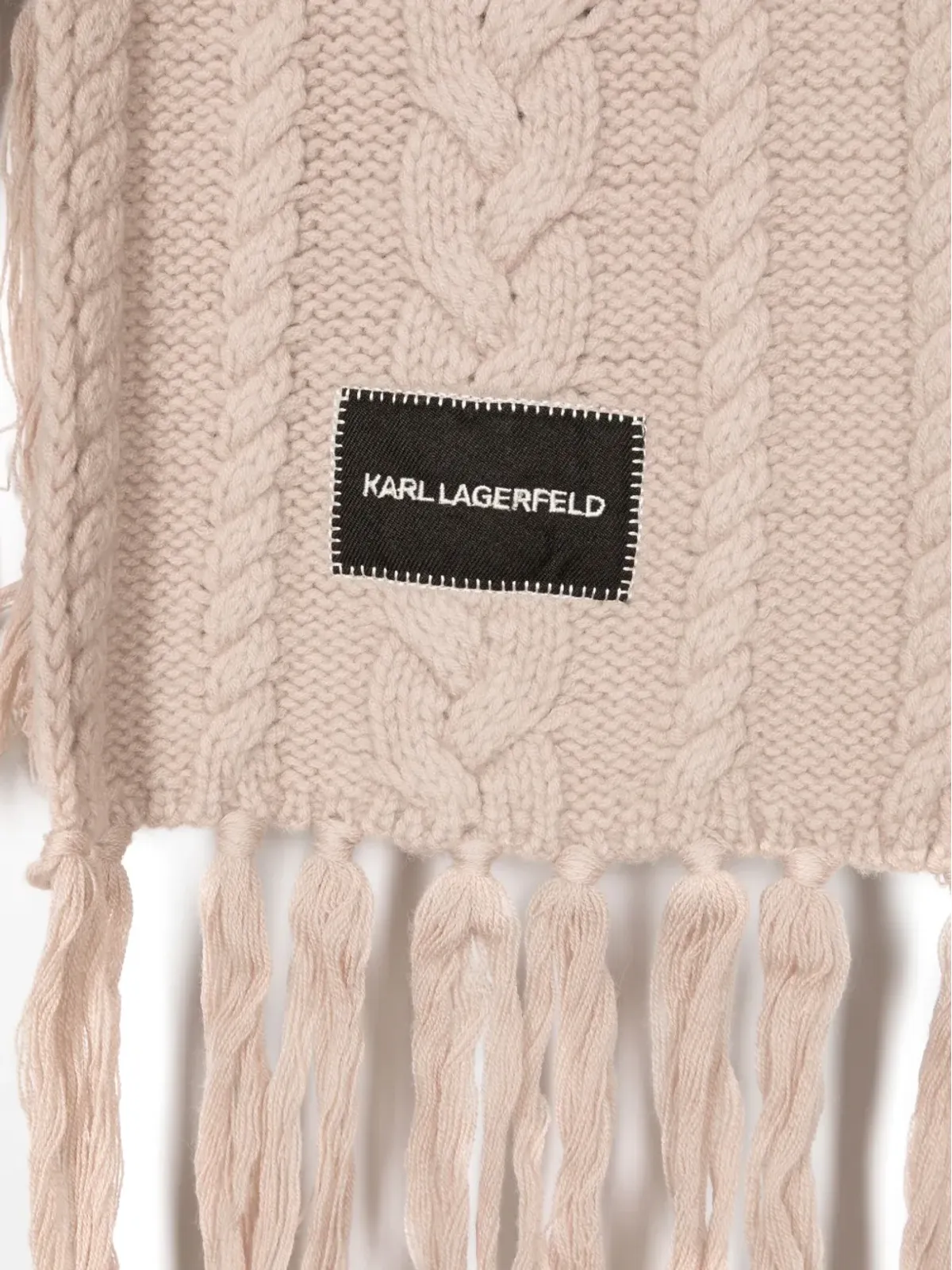 Karl Lagerfeld ロゴ・アップリケ付き ケーブルニット スカーフ - 画像2