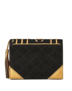 CHANEL ビンテージ 2004年頃の CCバイブルブック スエード クラッチバッグ - ブラック - サムネイル1