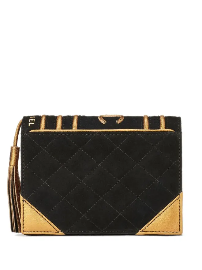 CHANEL Pre-Owned CHANEL ビンテージ 2004年頃の CCバイブルブック スエード クラッチバッグ - ブラックの商品画像