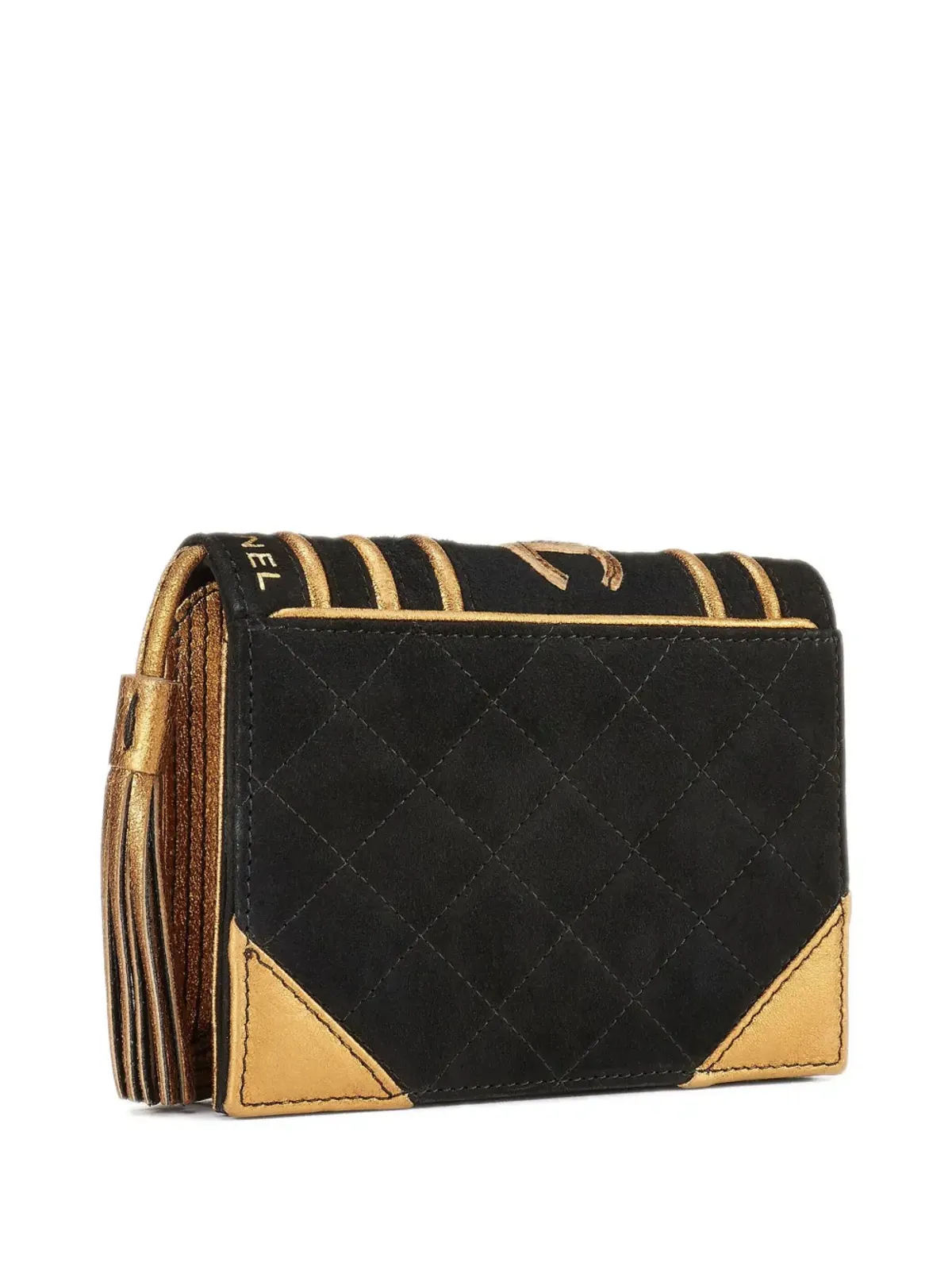 CHANEL ビンテージ 2004年頃の CCバイブルブック スエード クラッチバッグ - ブラック - 画像2