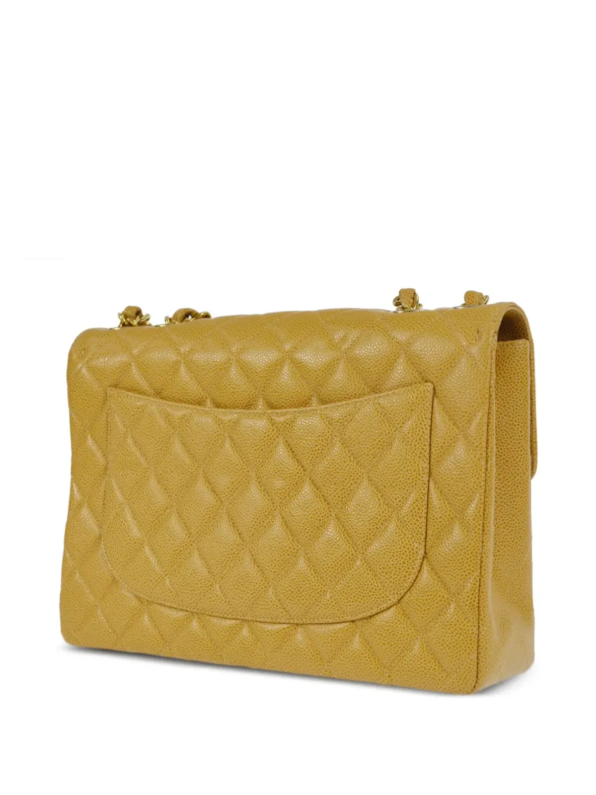 CHANEL ビンテージ 2002年 ジャンボ クラシックフラップ ショルダーバッグ ベージュ系 - 画像2