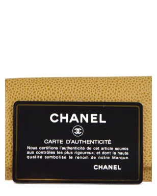 CHANEL ビンテージ 2002 CCキャビアレザー キーケース - イエロー - サムネイル5