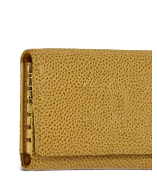 CHANEL ビンテージ 2002 CCキャビアレザー キーケース - イエロー - サムネイル3