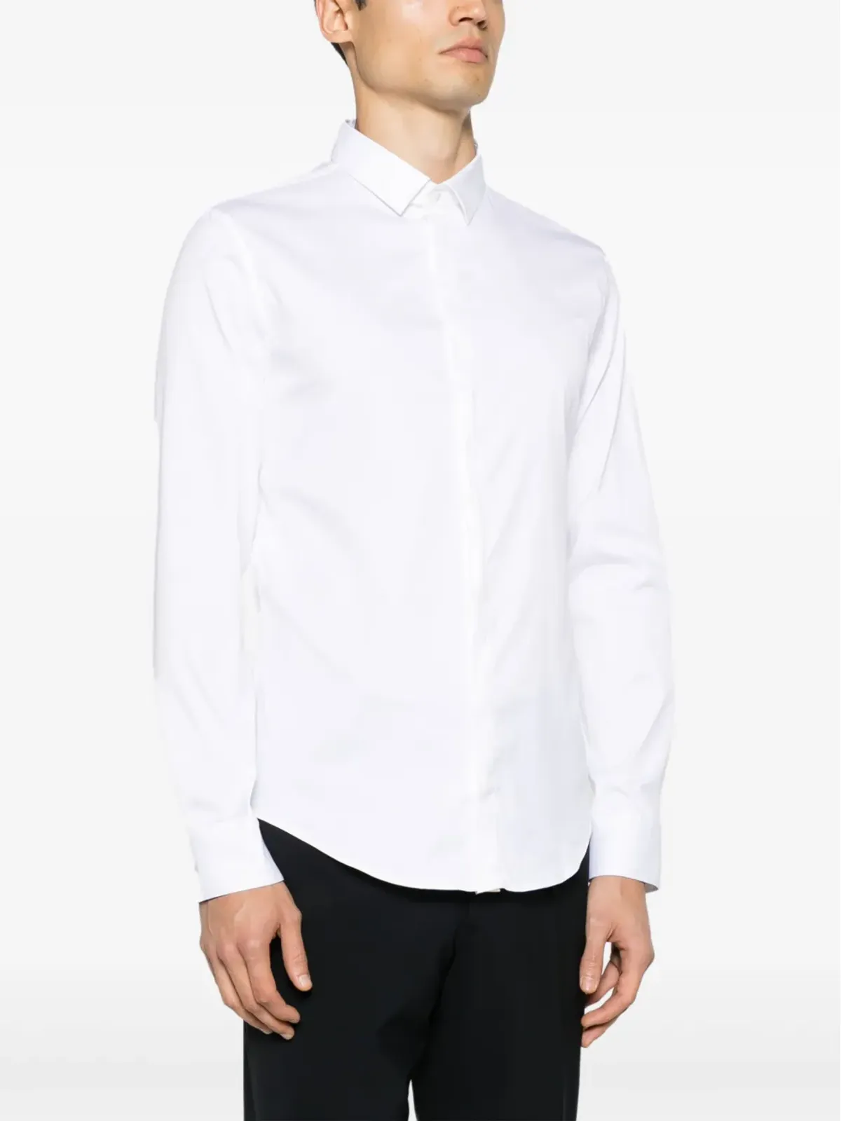 Emporio Armani クラシックカラー隠しボタン留めシャツ - 白 - 画像3