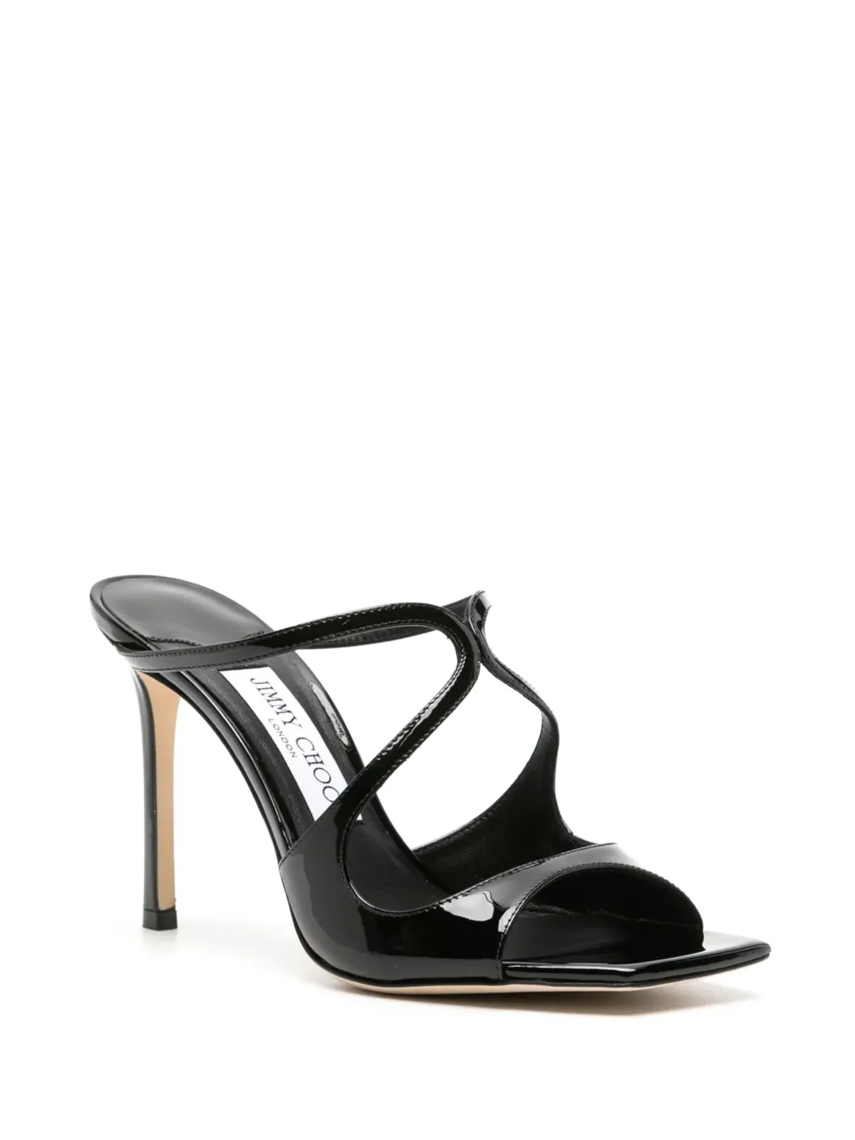 Jimmy Choo Anise 95mm カットアウト パテント ミュール - ブラック - 画像2