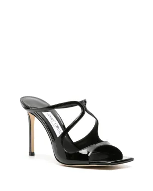 Jimmy Choo Anise 95mm カットアウト パテント ミュール - ブラック - サムネイル2