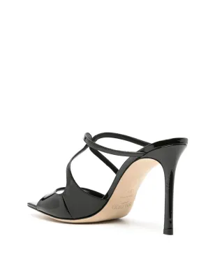 Jimmy Choo Anise 95mm カットアウト パテント ミュール - ブラック - サムネイル3