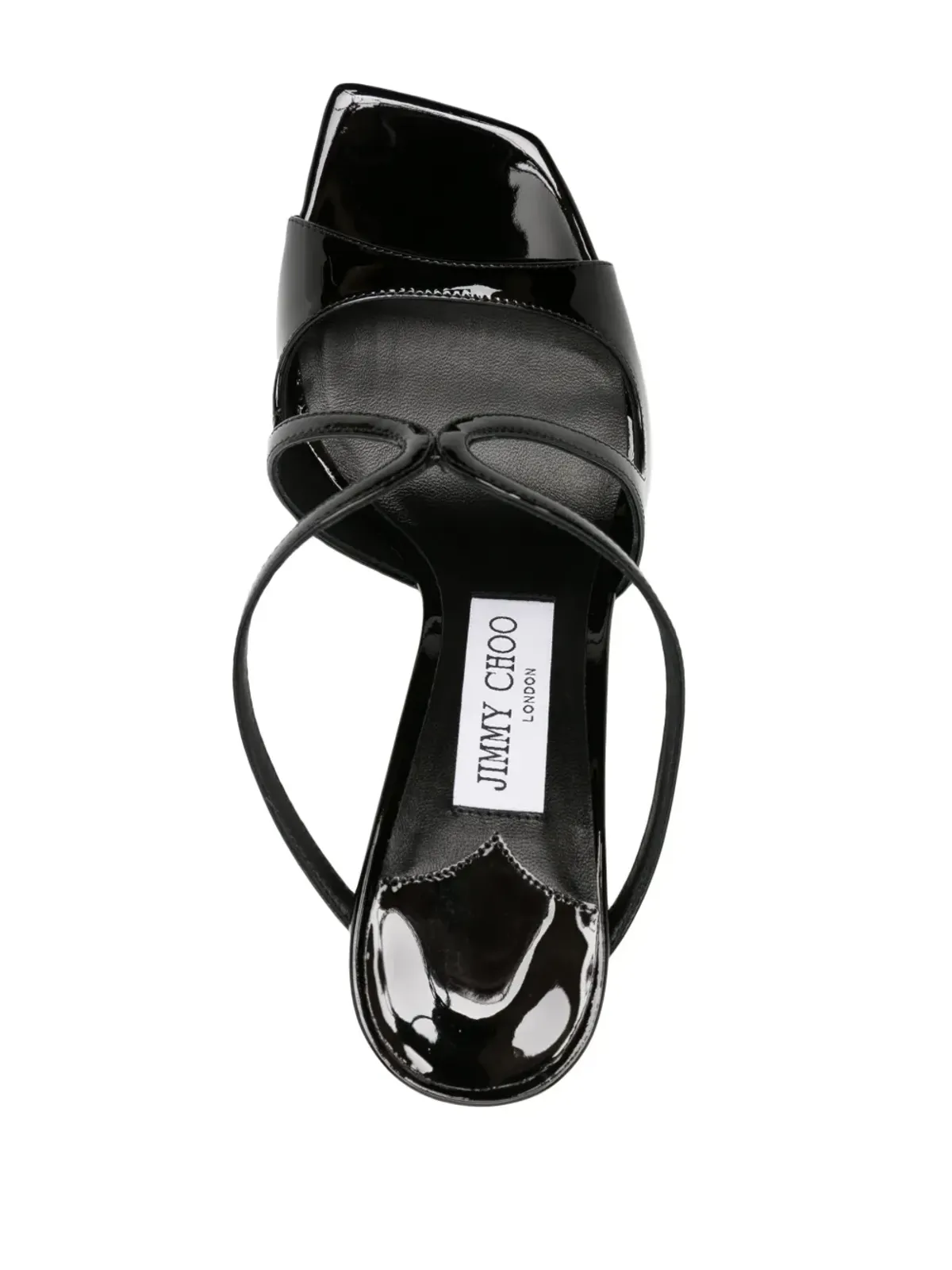 Jimmy Choo Anise 95mm カットアウト パテント ミュール - ブラック - 画像4