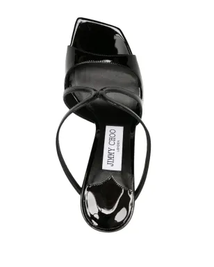 Jimmy Choo Anise 95mm カットアウト パテント ミュール - ブラック - サムネイル4