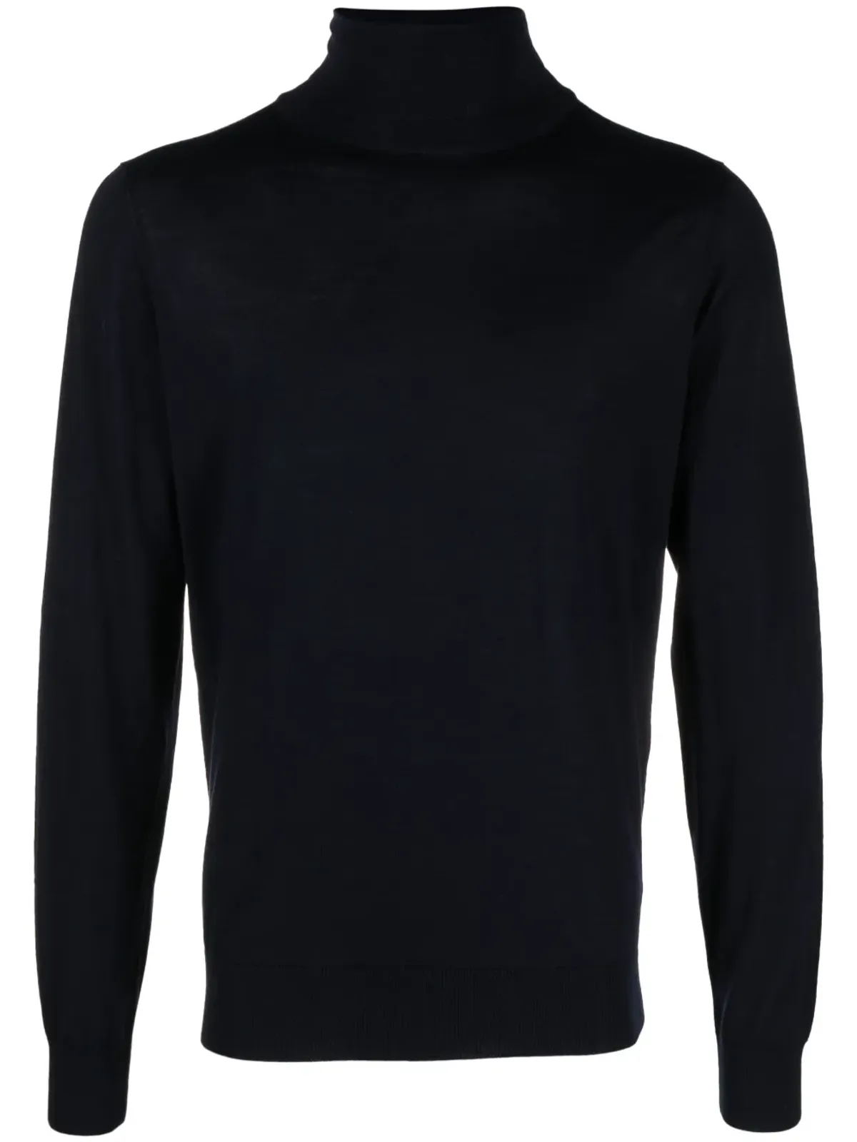 Piacenza Cashmere ウール細編みセーター - ネイビーブルー - 画像1
