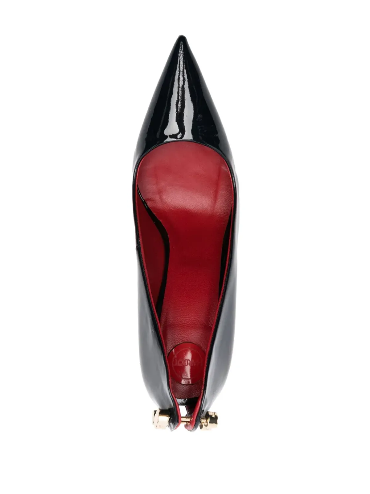 HARDOT Supreme Ass メタリックヒール パテントフィニッシュ パンプス ブラック - 画像4