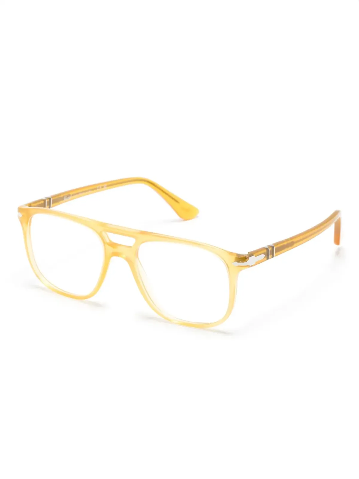 Persol パイロットフレーム透明メガネ - イエロー - 画像2