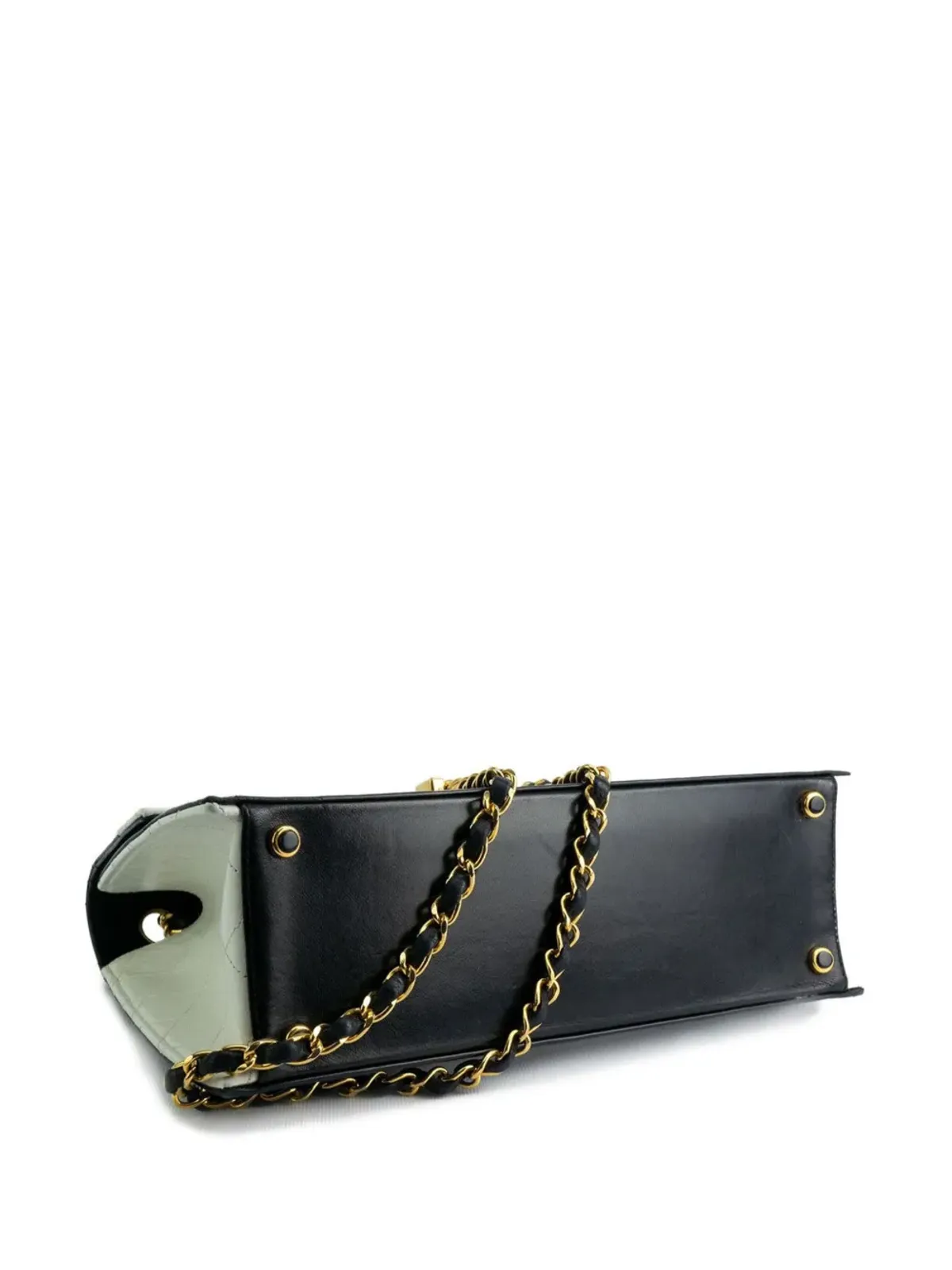 CHANEL ビンテージ 1989 ダイヤモンドキルティング ショルダーバッグ - ブラック - 画像5