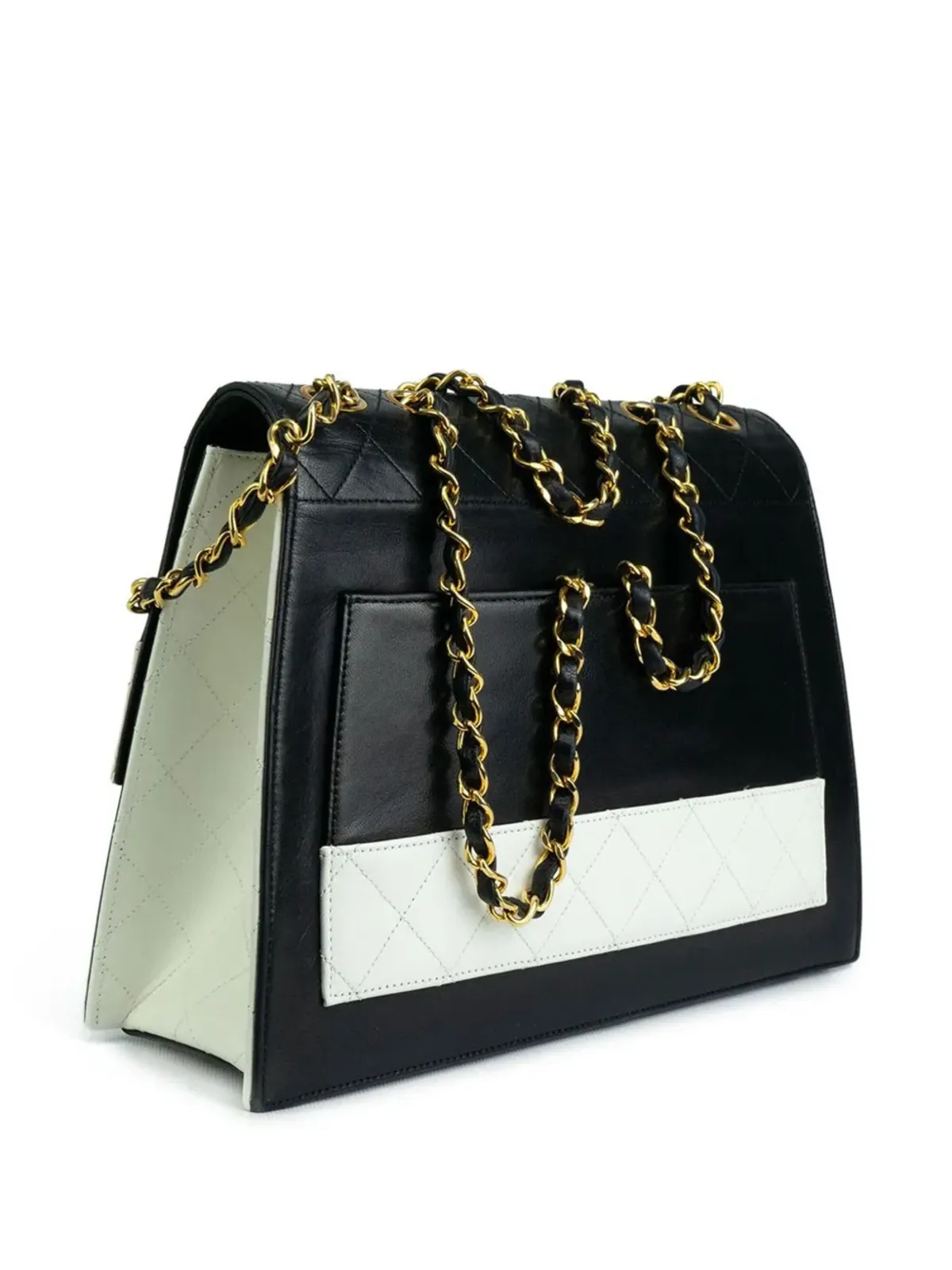 CHANEL ビンテージ 1989 ダイヤモンドキルティング ショルダーバッグ - ブラック - 画像2