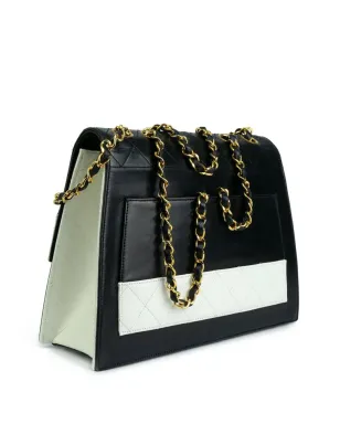 CHANEL ビンテージ 1989 ダイヤモンドキルティング ショルダーバッグ - ブラック - サムネイル2