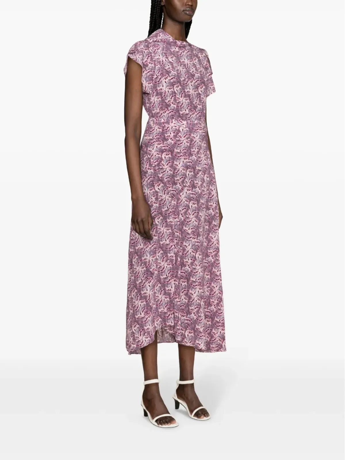 ISABEL MARANT ヴァレンシー アシンメトリック シルク ブラウス - パープル - 画像3