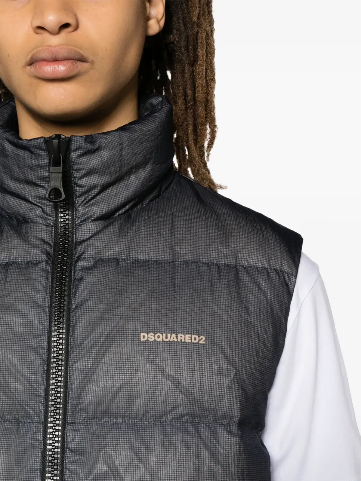 DSQUARED2 ロゴエンボス リップストップ パファーベスト - 画像5