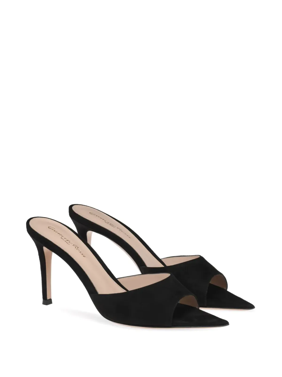 Gianvito Rossi 85mm エル スエード サンダル - ブラック - 画像2