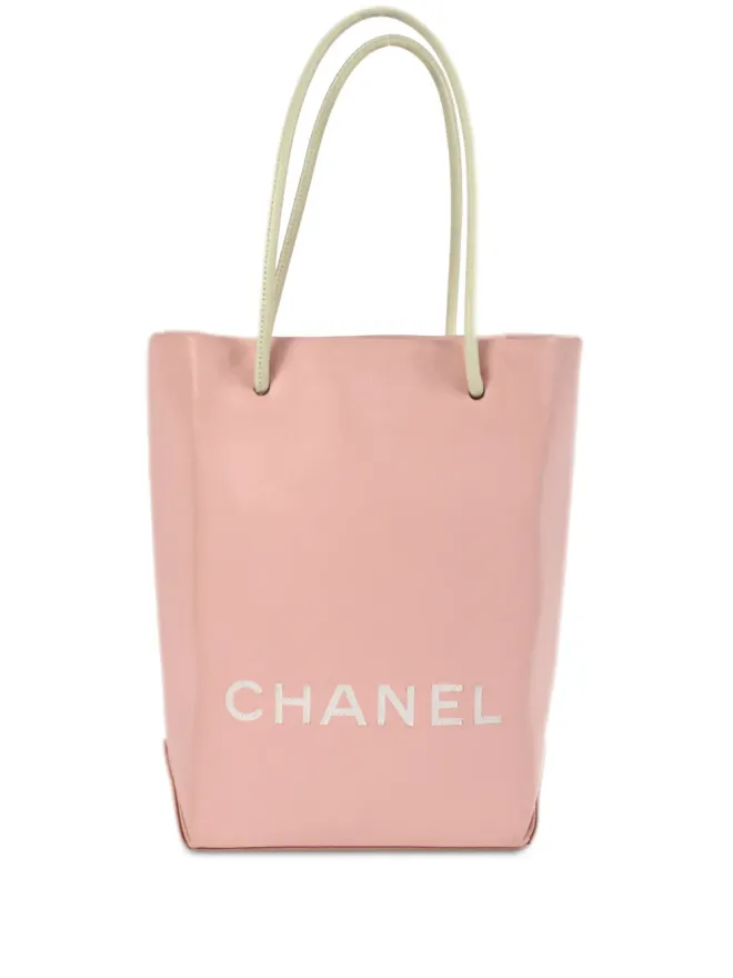 CHANEL Pre-Owned CHANEL ビンテージ 2008 エッセンシャル ロゴアップリケ トートバッグ ピンクの商品画像