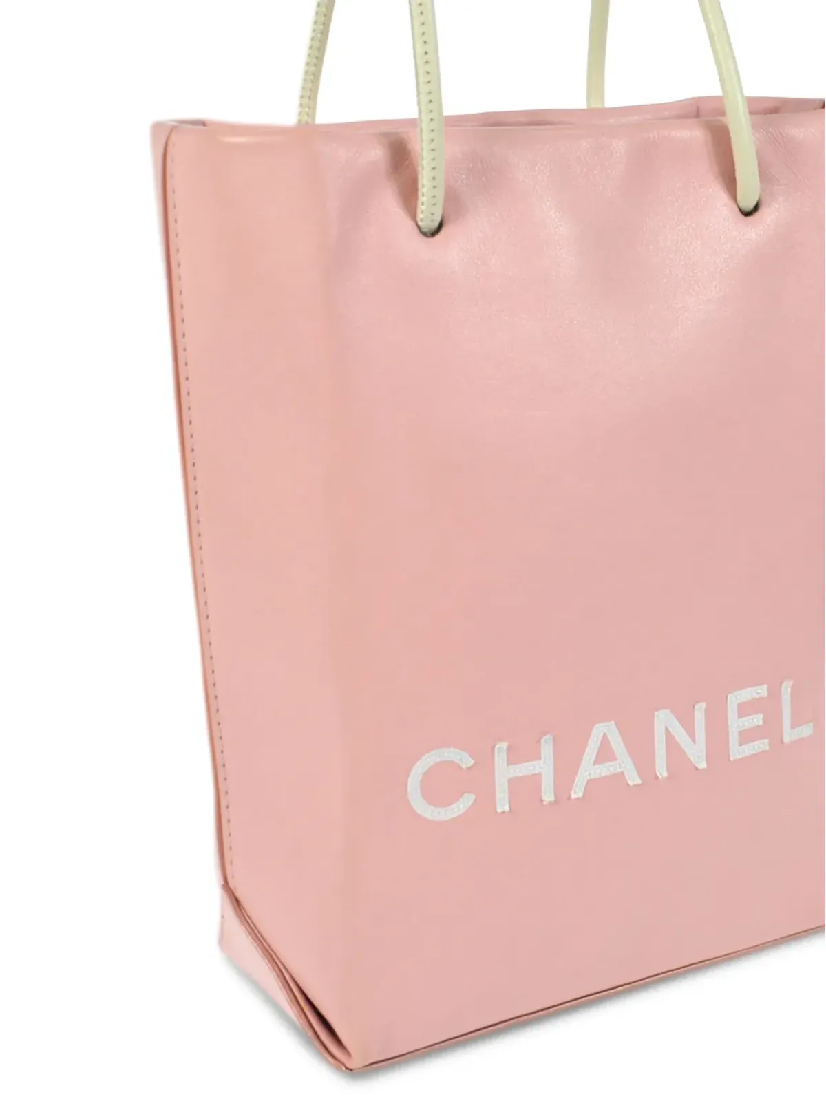 CHANEL ビンテージ 2008 エッセンシャル ロゴアップリケ トートバッグ ピンク - 画像3