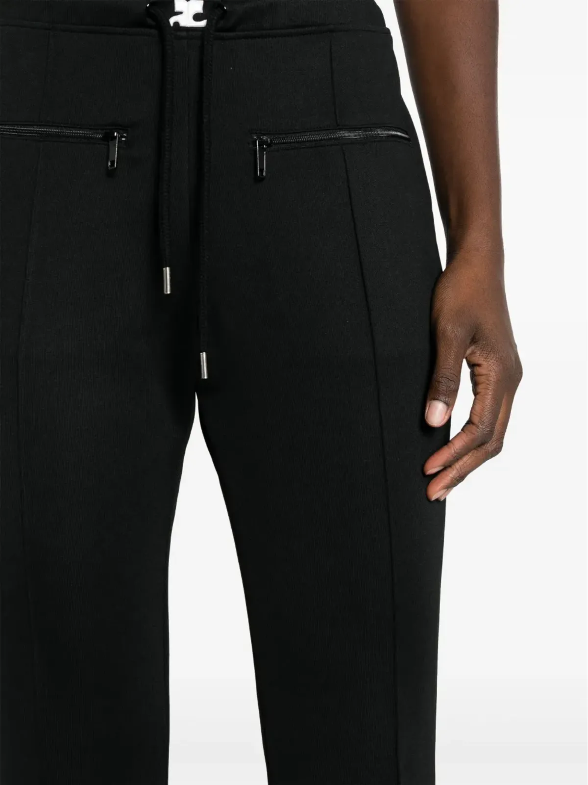 Courrèges ドローコード付き ブートカット トラックパンツ - ブラック - 画像5