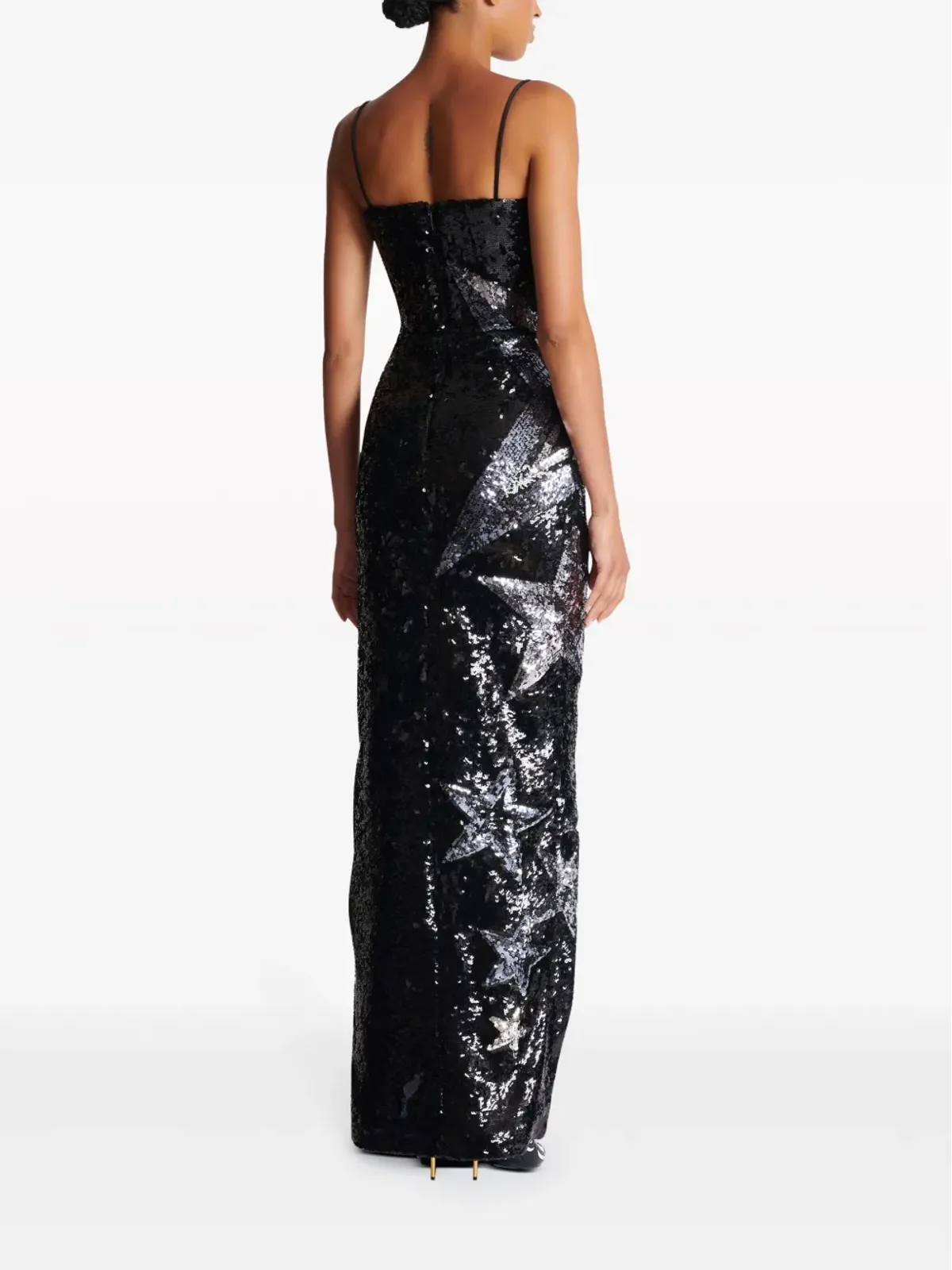 Balmain スター柄スパンコール付きマキシドレス - ブラック - 画像4