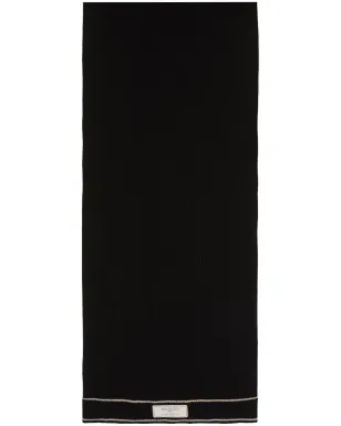 Balmain ラベルパッチ メリノウール スカーフ - ブラック - サムネイル1