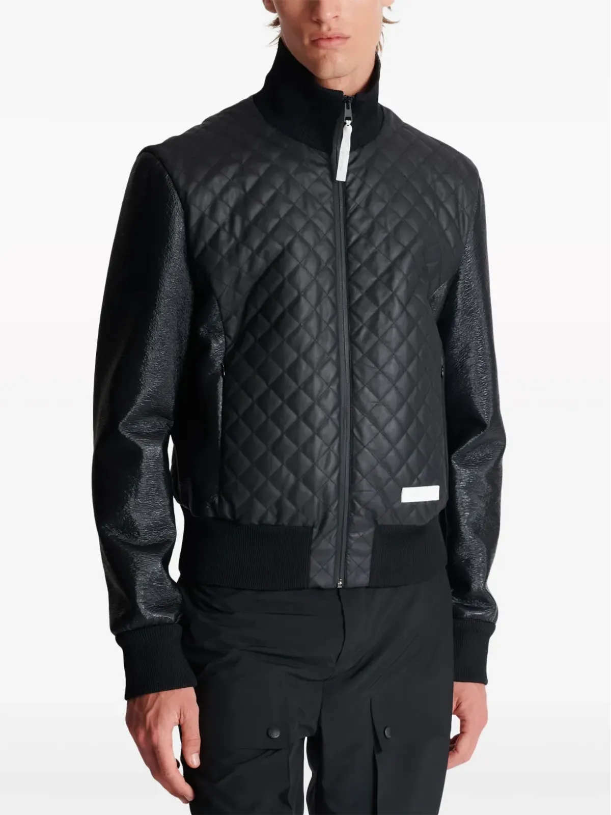Balmain ロゴパッチ入りキルトボンバージャケット - 画像5