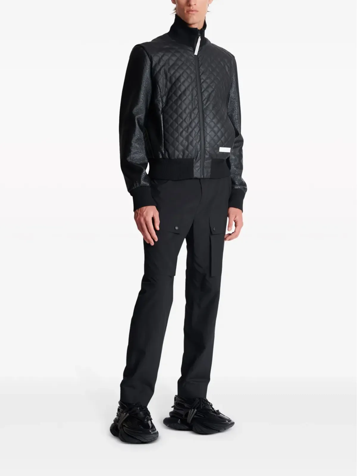 Balmain ロゴパッチ入りキルトボンバージャケット - 画像3