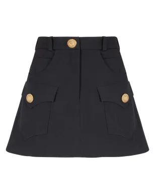 Balmain ウェスタンパネルドウールミニスカート ブラック - サムネイル1