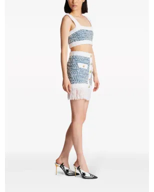 Balmain デニムツイード クロップトップ - サムネイル3