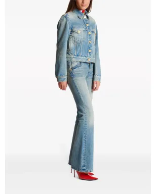 Balmain ストーンウォッシュデニムジャケット ブルー - サムネイル3