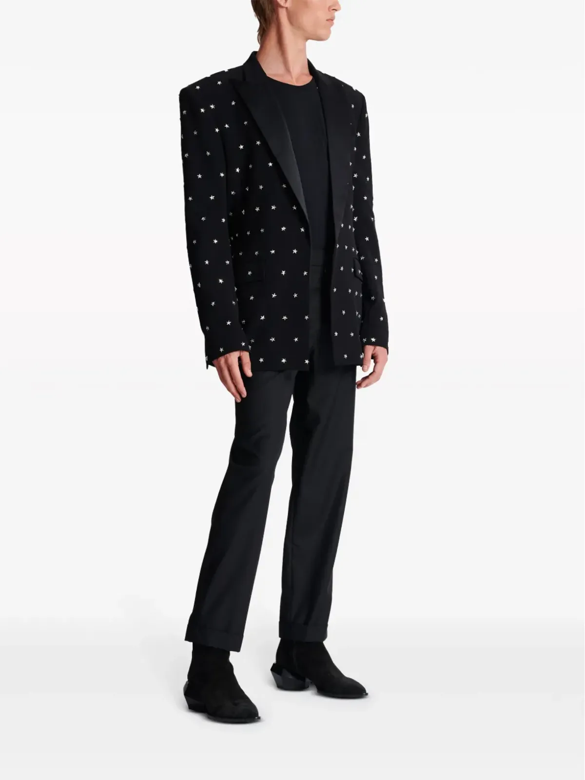 Balmain スター刺繍ブレザー ブラック - 画像3