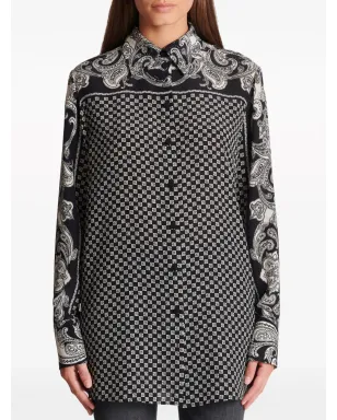 Balmain ペイズリープリント シルクシャツ ブラック - サムネイル5