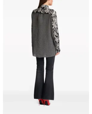 Balmain ペイズリープリント シルクシャツ ブラック - サムネイル4