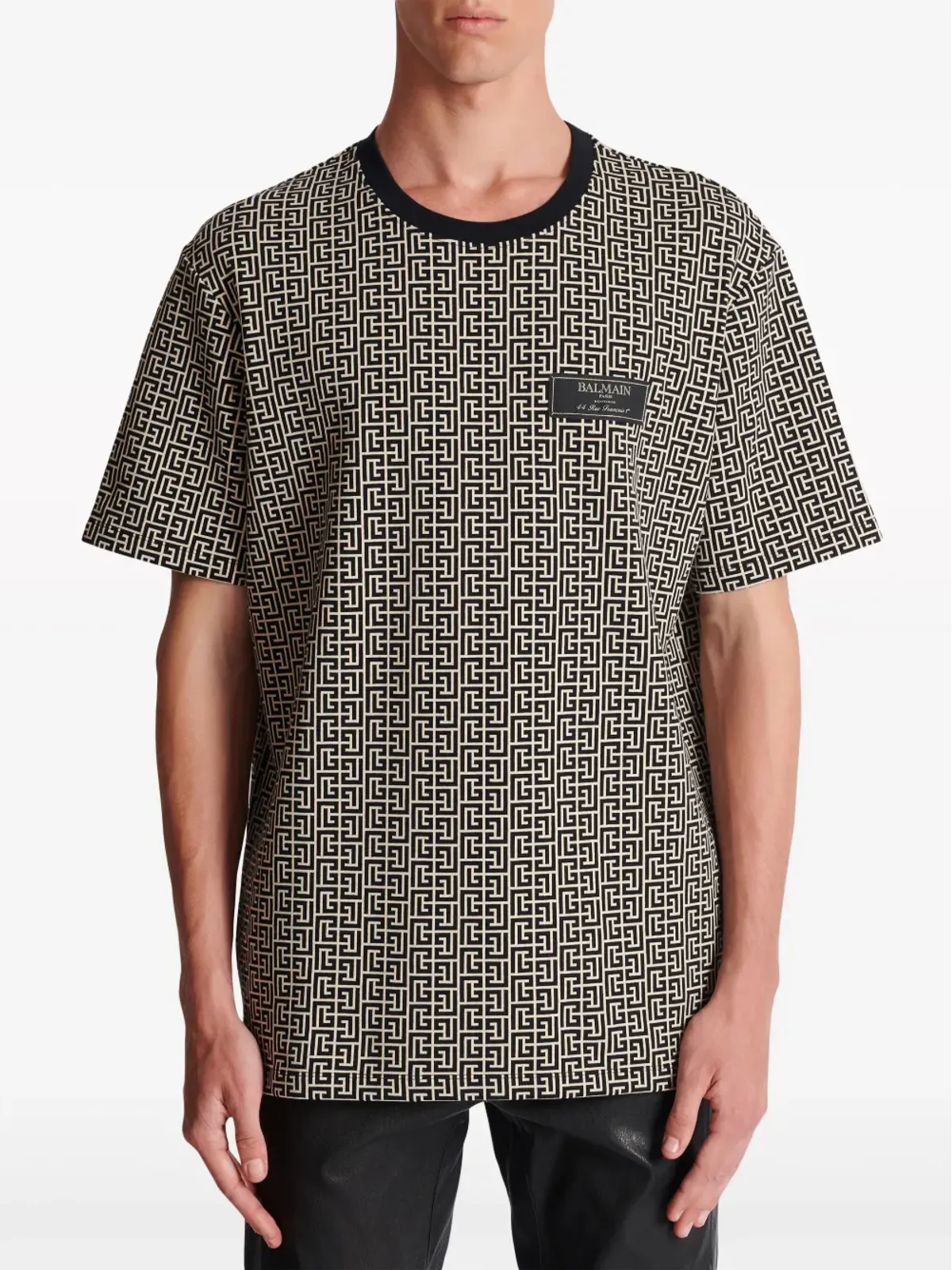 Balmain モノグラムジャカード Tシャツ - ブラック - 画像5