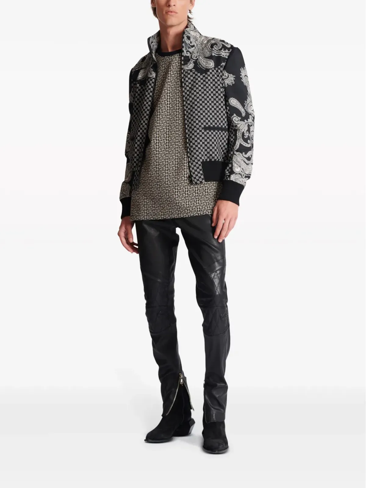 Balmain モノグラムジャカード Tシャツ - ブラック - 画像2