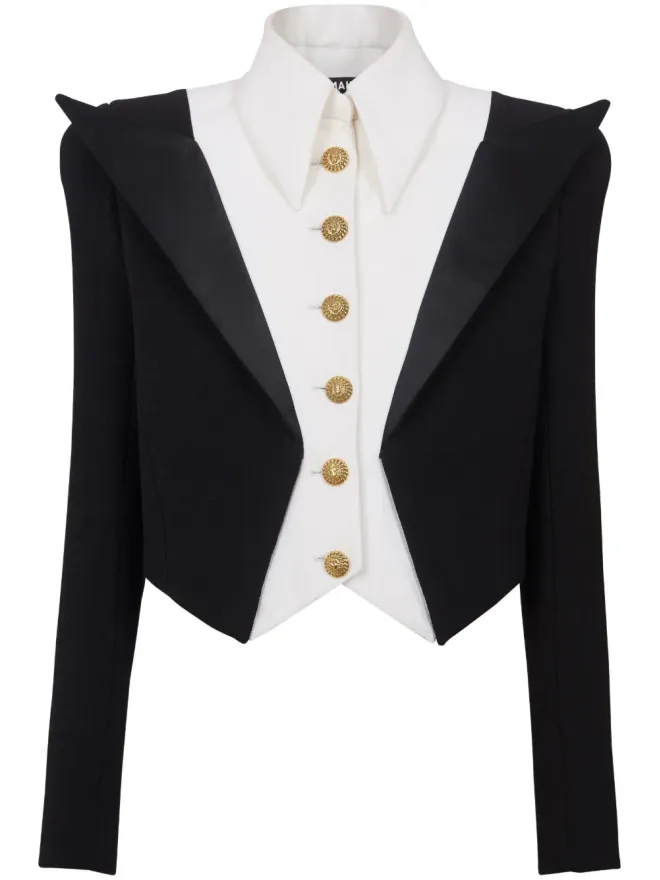 BALMAIN Balmain 6ボタン スペンサー クロップドジャケット - ブラックの商品画像