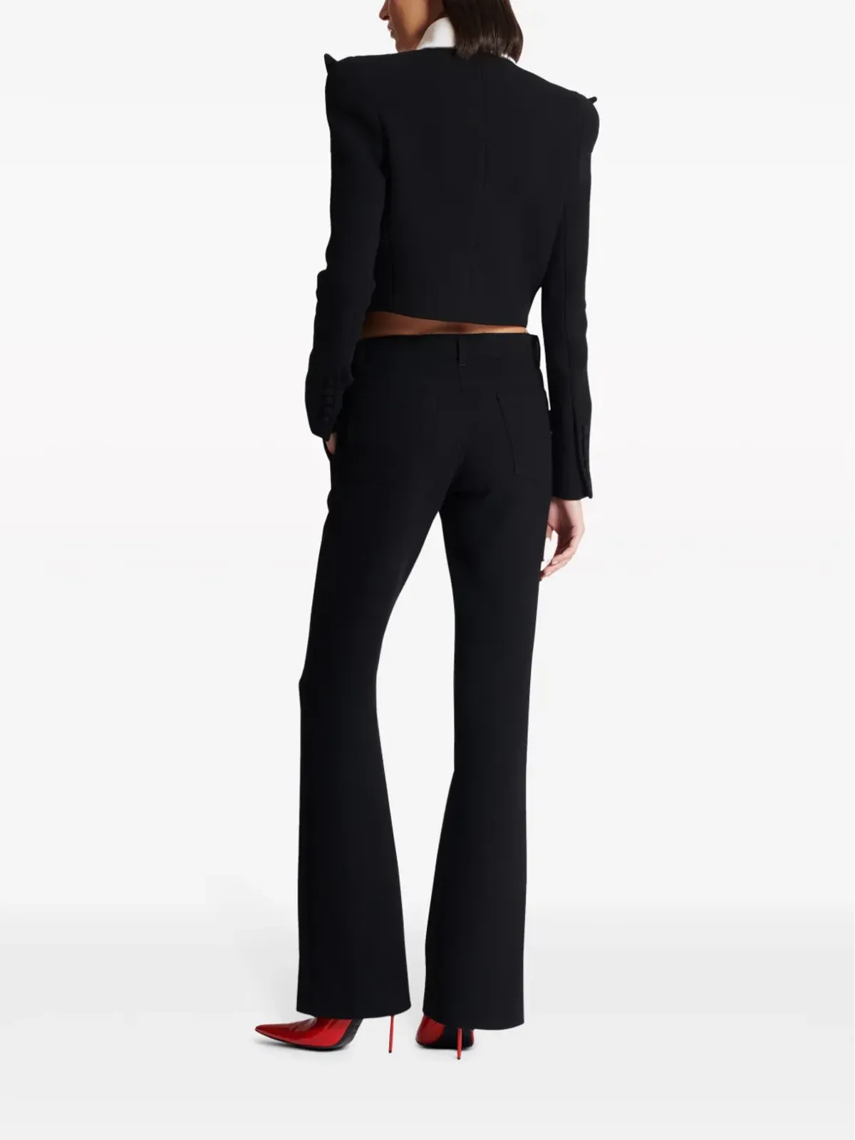 Balmain 6ボタン スペンサー クロップドジャケット - ブラック - 画像4