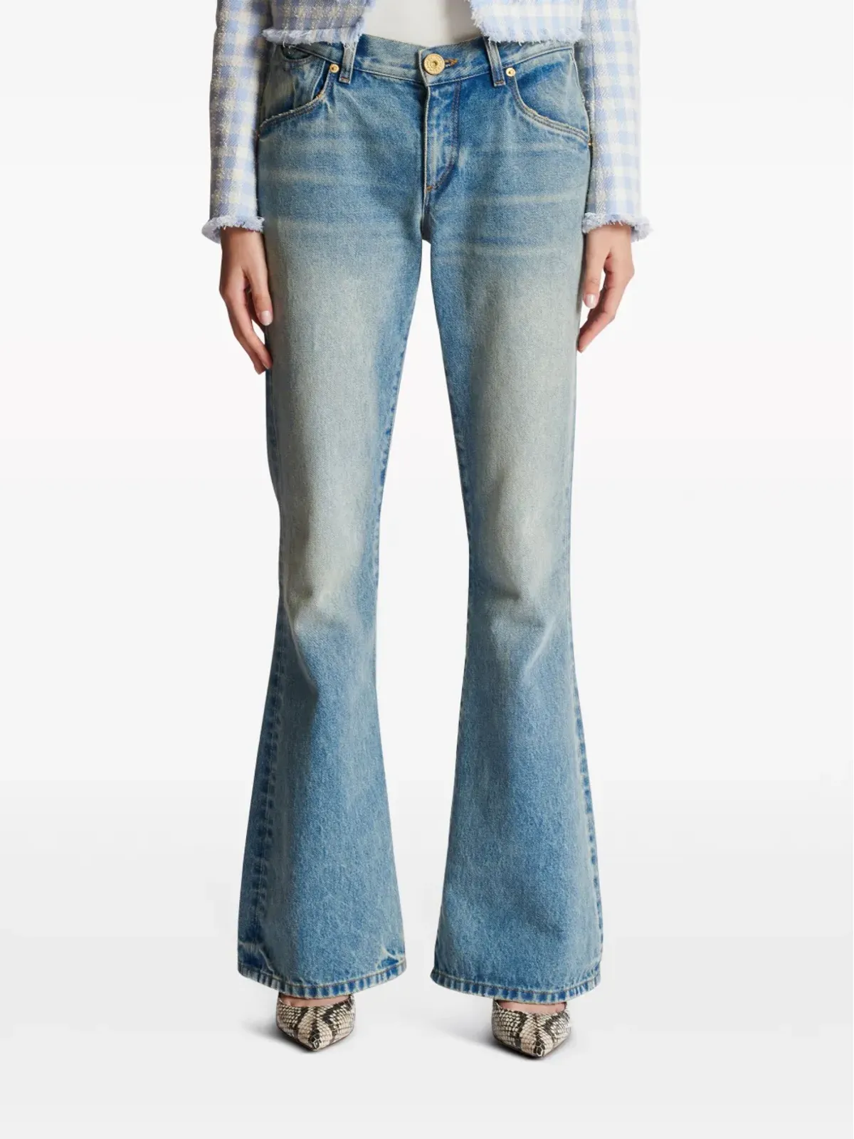 Balmain ウェスタン ローライズ ブーツカット ジーンズ - 画像5