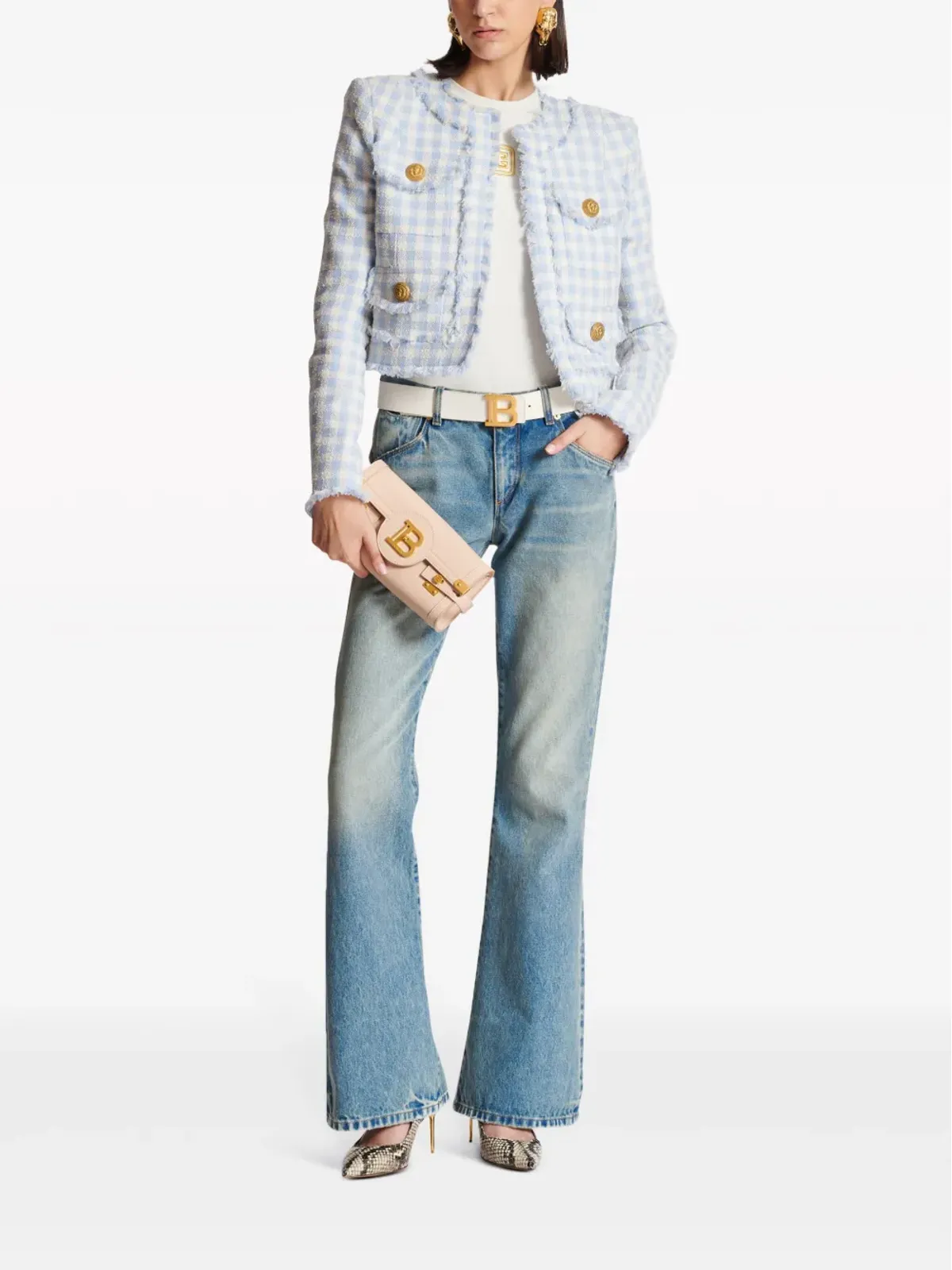 Balmain ウェスタン ローライズ ブーツカット ジーンズ - 画像2