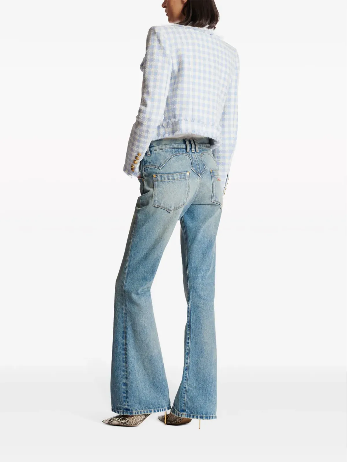 Balmain ウェスタン ローライズ ブーツカット ジーンズ - 画像4