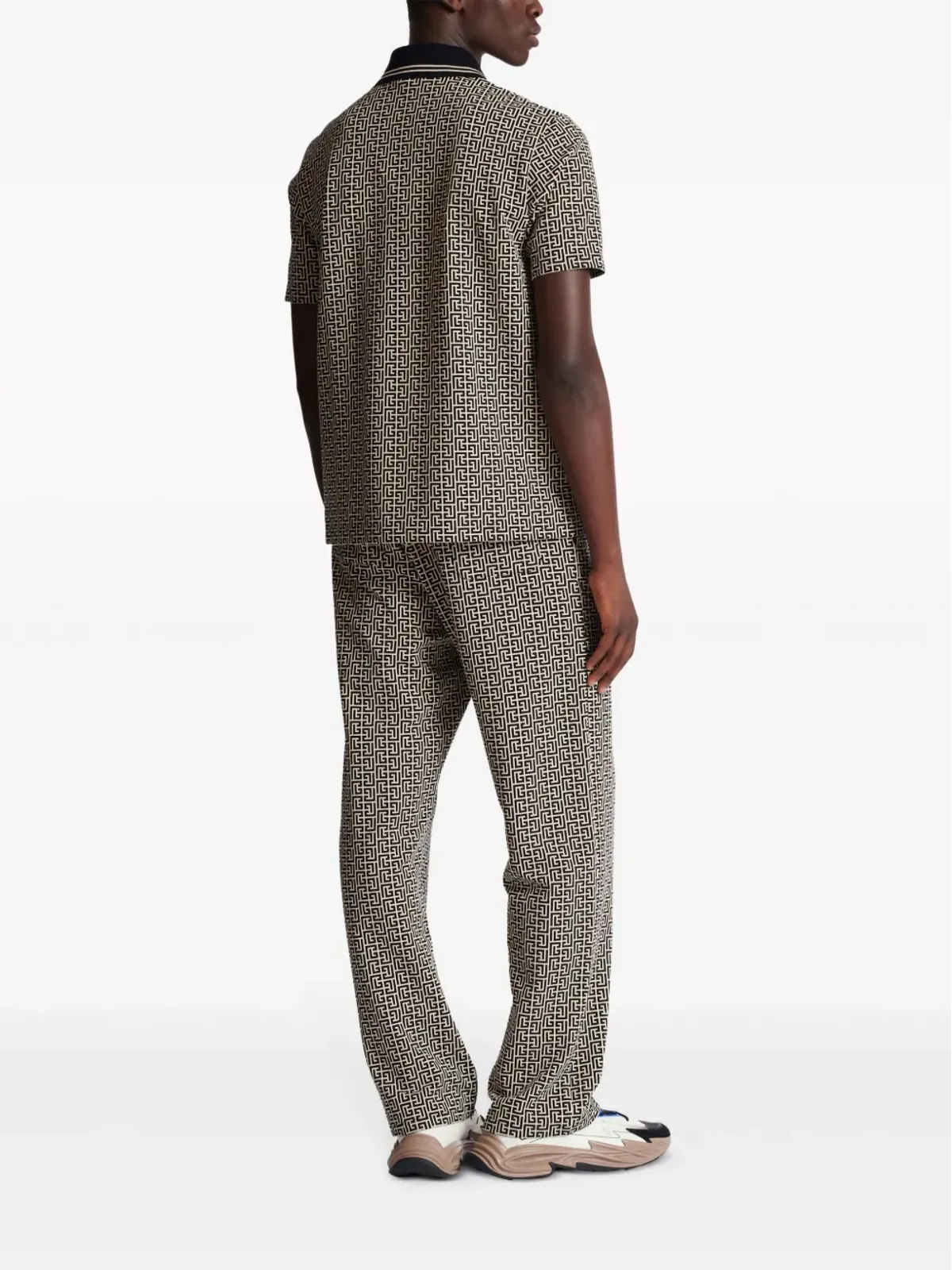 Balmain PB Labyrinth ジャカード ポロシャツ - ブラック - 画像5