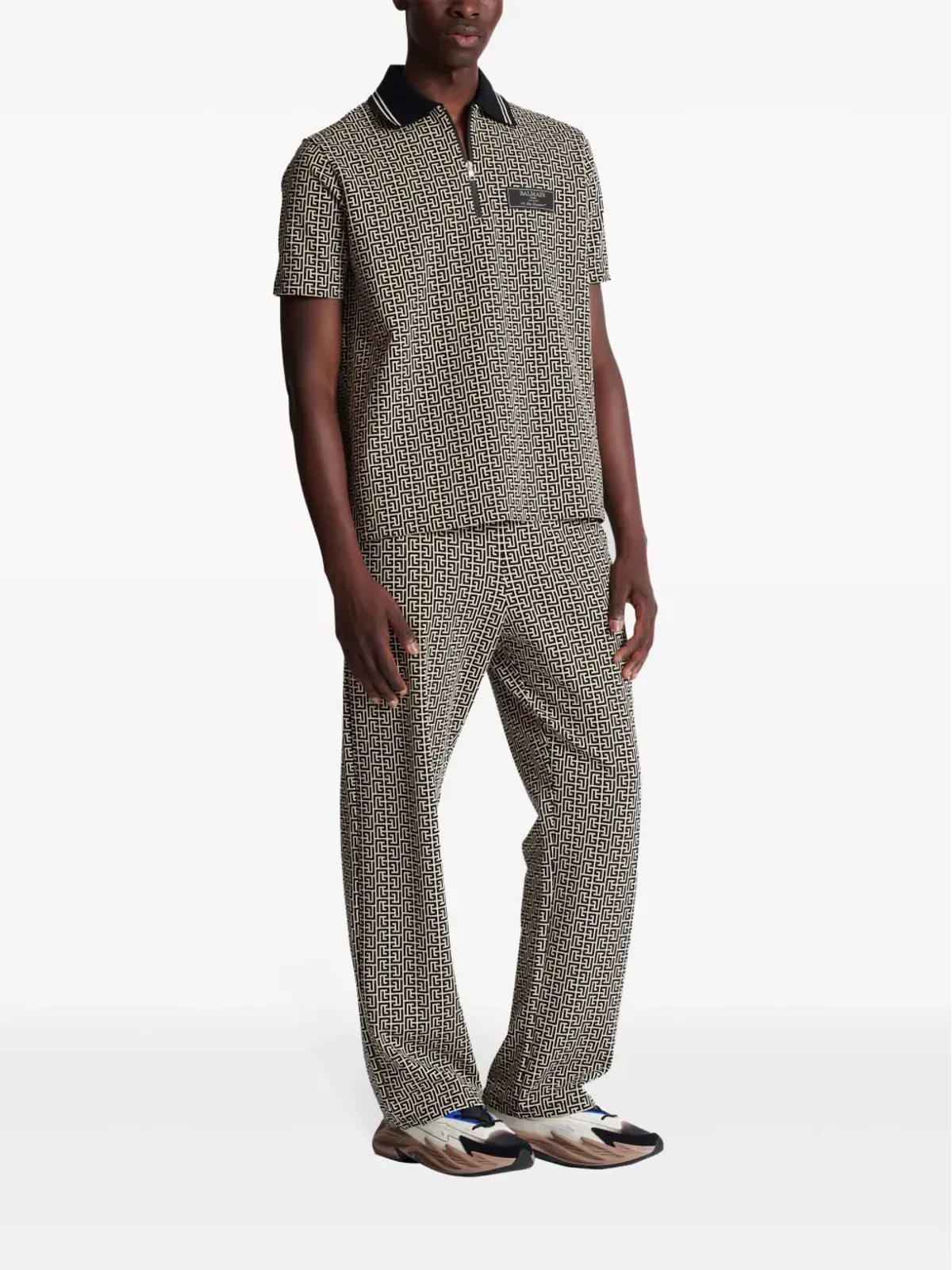 Balmain PB Labyrinth ジャカード ポロシャツ - ブラック - 画像3